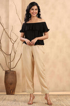 Juniper Gold Rayon Casual Wear Solid Straight Pants - Distacart