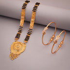 Tehzeeb Creations Gold-Polished Mangalsutra With Pair Of Bangle - Distacart