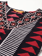 Indo Era Printed Regular Thread Work Pure Cotton Kurta with Trousers & With Dupatta - Distacart