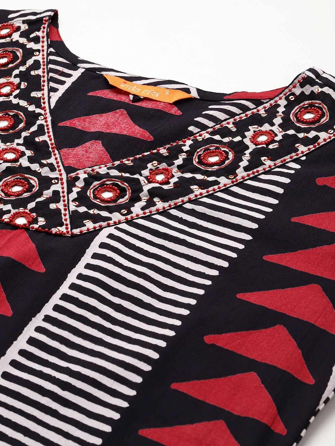 Indo Era Printed Regular Thread Work Pure Cotton Kurta with Trousers & With Dupatta - Distacart