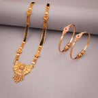 Tehzeeb Creations Gold-Polished Mangalsutra With Pair Of Bangle - Distacart