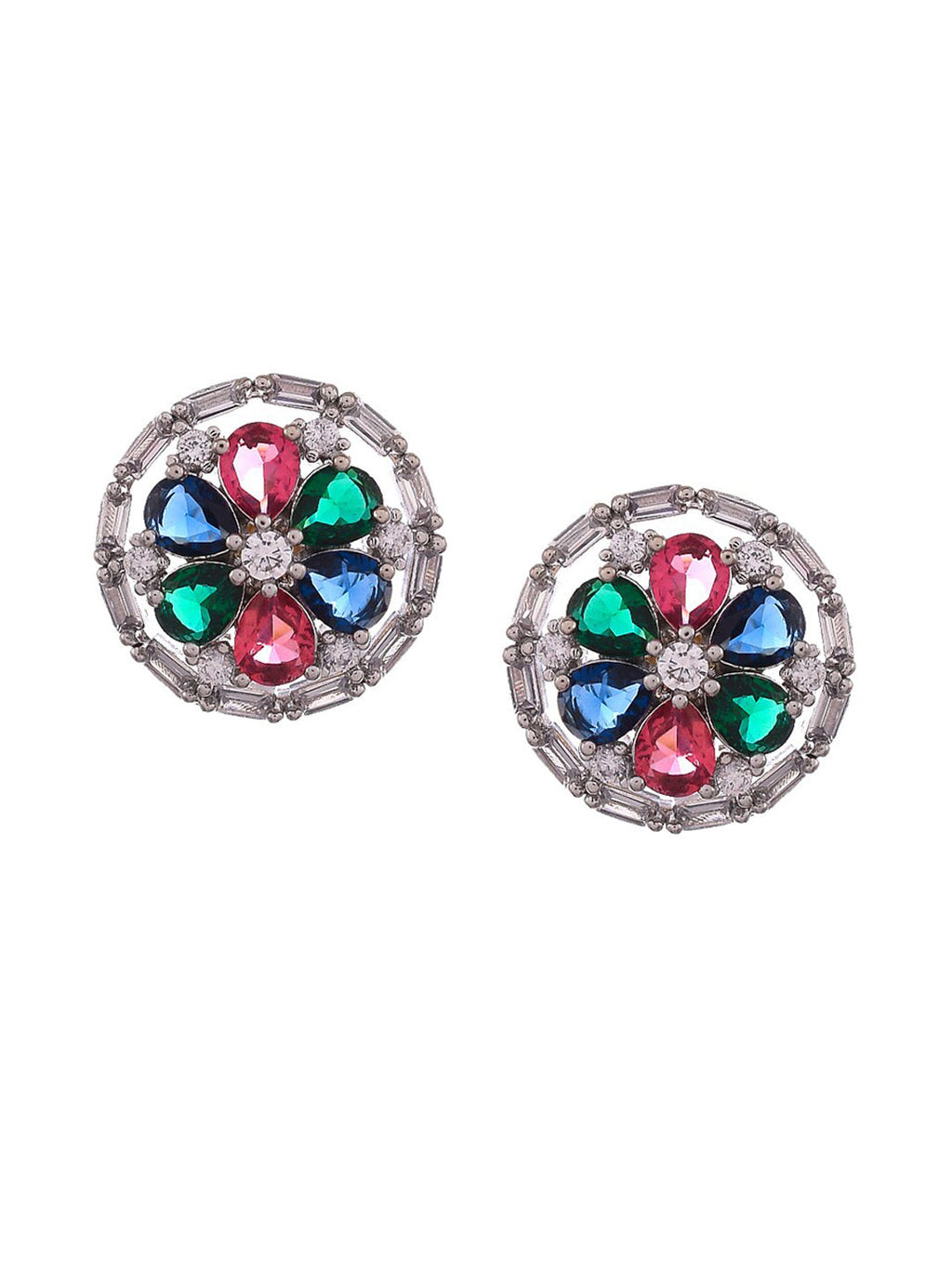 Shoshaa Multicoloured Contemporary Studs Earrings - Distacart