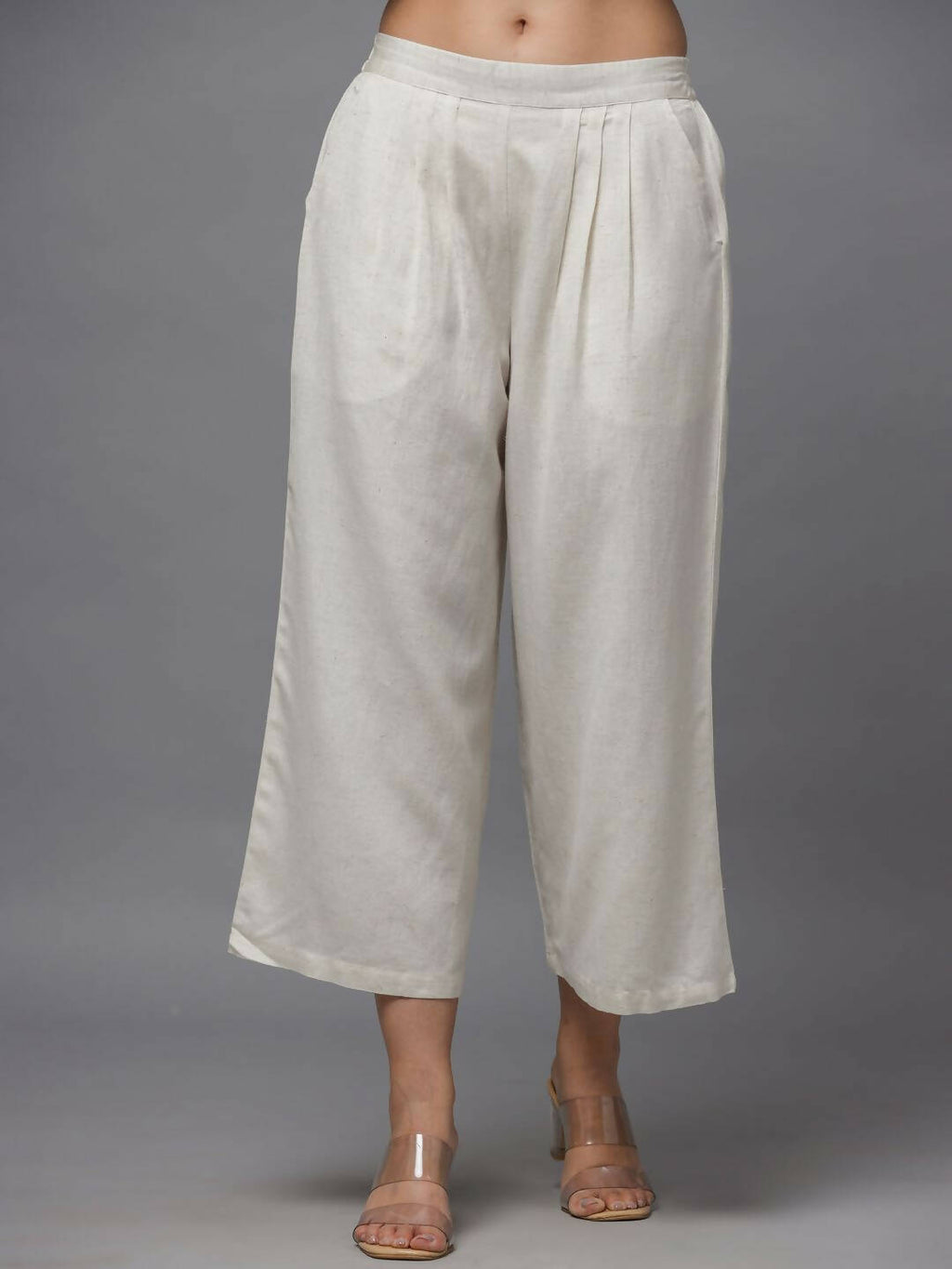 Juniper Women's Natural Solid Wide Leg Palazzo - Distacart