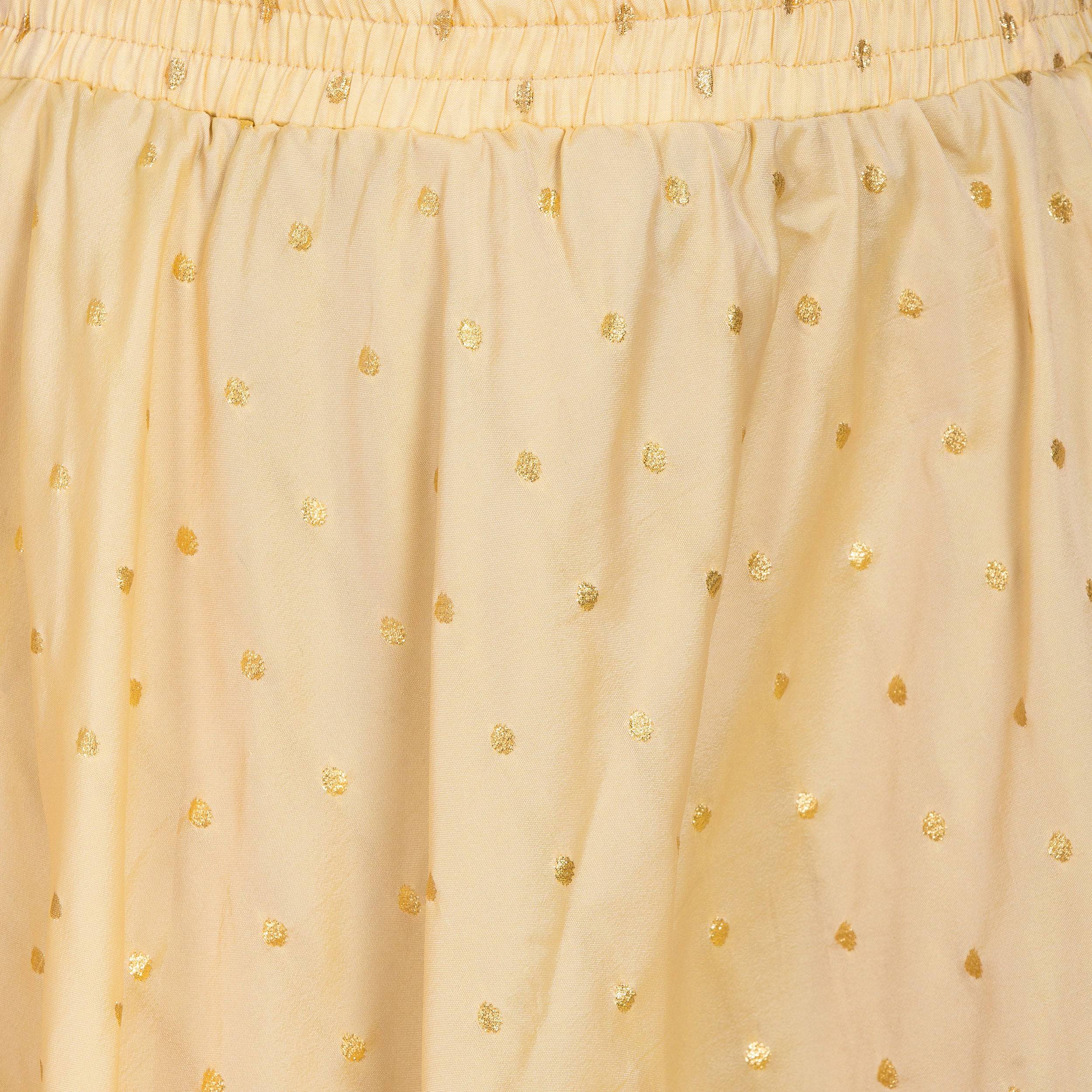 PAVONINE Beige Color Golden Zari Work Satan Fabric Maxi Skirt For Women - Distacart