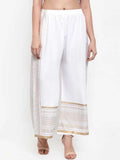 PAVONINE White Color Rayon Fabric Side Print Palazzo For Women - Distacart