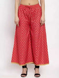 PAVONINE Gajri Color Rayon Fabric Sun Print Palazzo For Women - Distacart