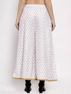 PAVONINE White Color Rayon Fabric Sun Print Palazzo For Women - Distacart