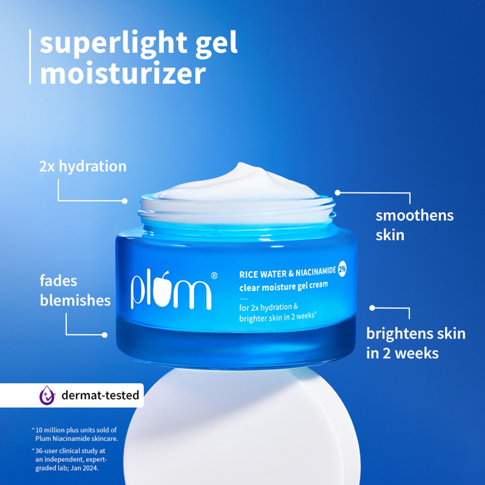 Plum 2% Niacinamide & Rice Water Daily Brightening Gel Cream Duo - Distacart