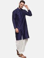 Sethukrishna Men Navy Blue Angrakha Kurta with Dhoti Pants - Distacart