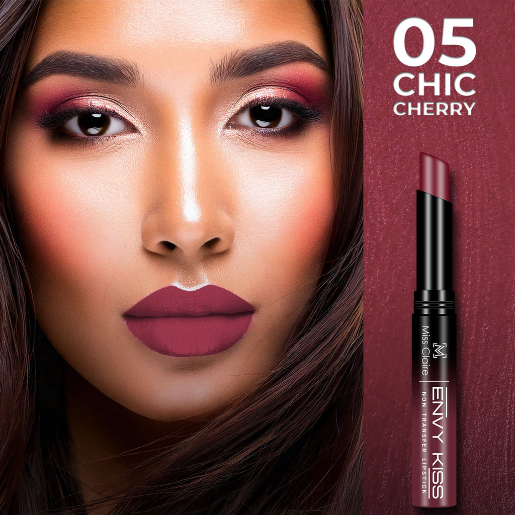 Miss Claire Envy Kiss Non Transfer Lipstick - 05 Chic Cherry
