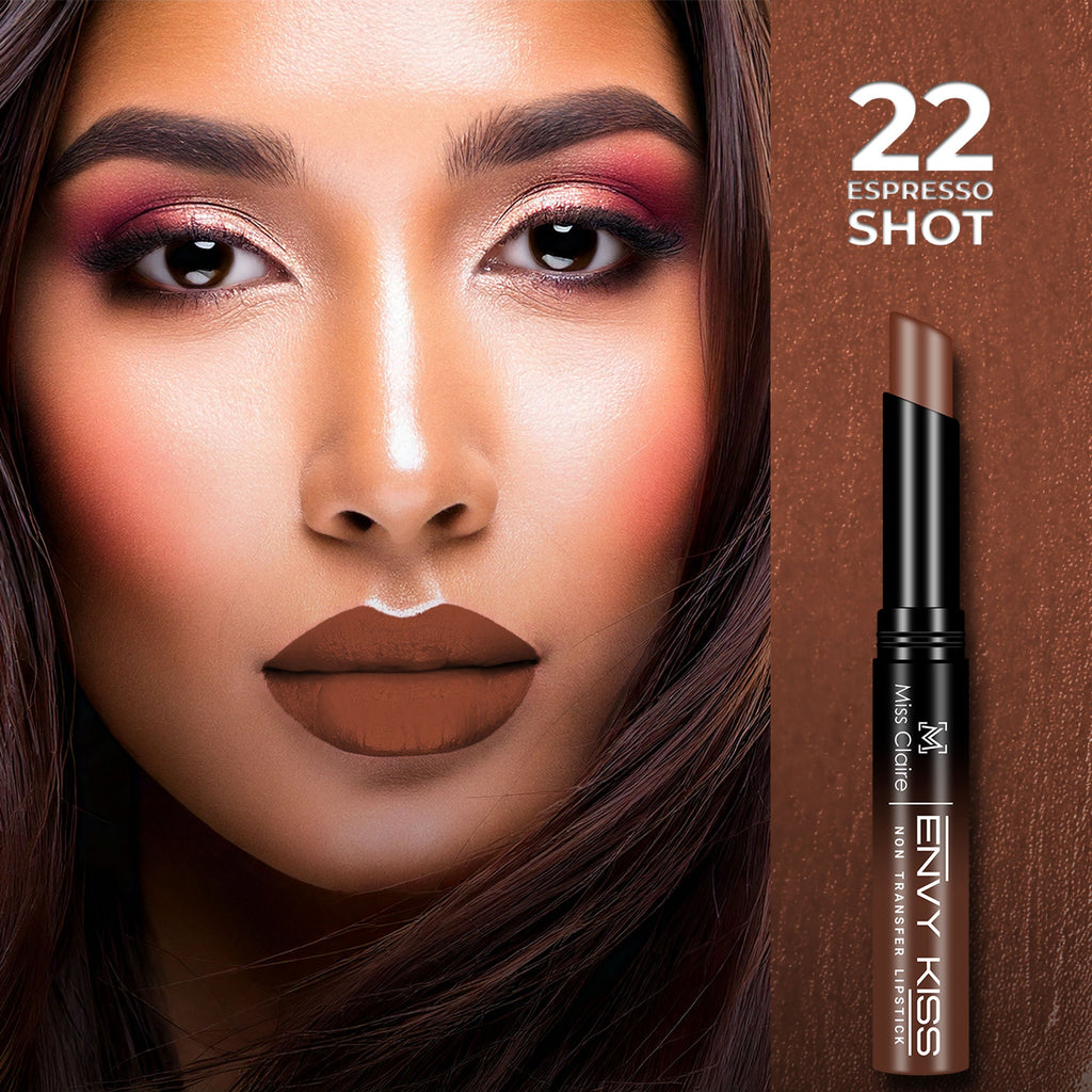 Miss Claire Envy Kiss Non Transfer Lipstick - 22 Espresso Shot