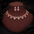 Tehzeeb Creations Gold-Polished Baby Pink Colour Necklace With Earrings