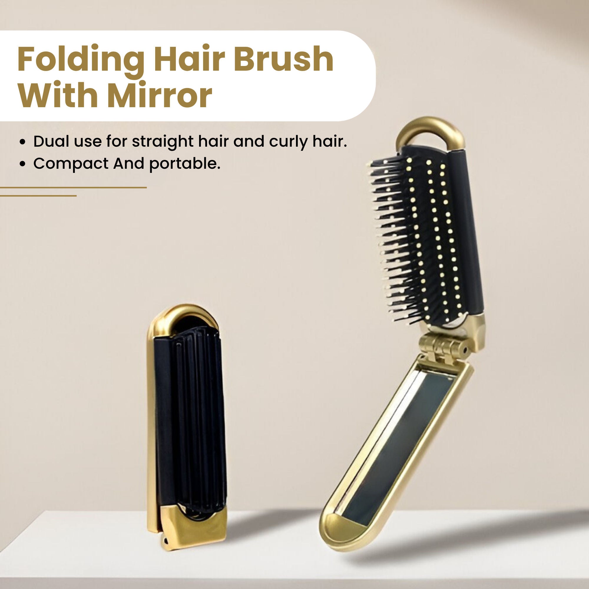 ZEYU Folding Hair Brush With Mirror