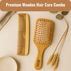 ZEYU Wooden Hair Brush And Wooden Comb With Bamboo Bristles