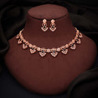 Tehzeeb Creations Gold-Polished Black Colour Necklace With Earrings