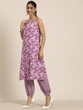 HERE&NOW Women Floral Printed Regular Pure Cotton Kurta with Palazzos & Dupatta