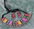Tehzeeb Creations Women's Multi Colour Meenakari Oxidised Necklace Set
