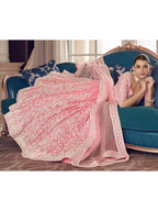 Myra Pink Organza Embroidered Designer Lehenga