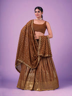 Myra Brown Georgette Embroidered Designer Lehenga