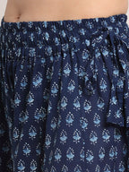 TAG 7 Women Navy Blue Ethnic Motif Printed Cotton Palazzo