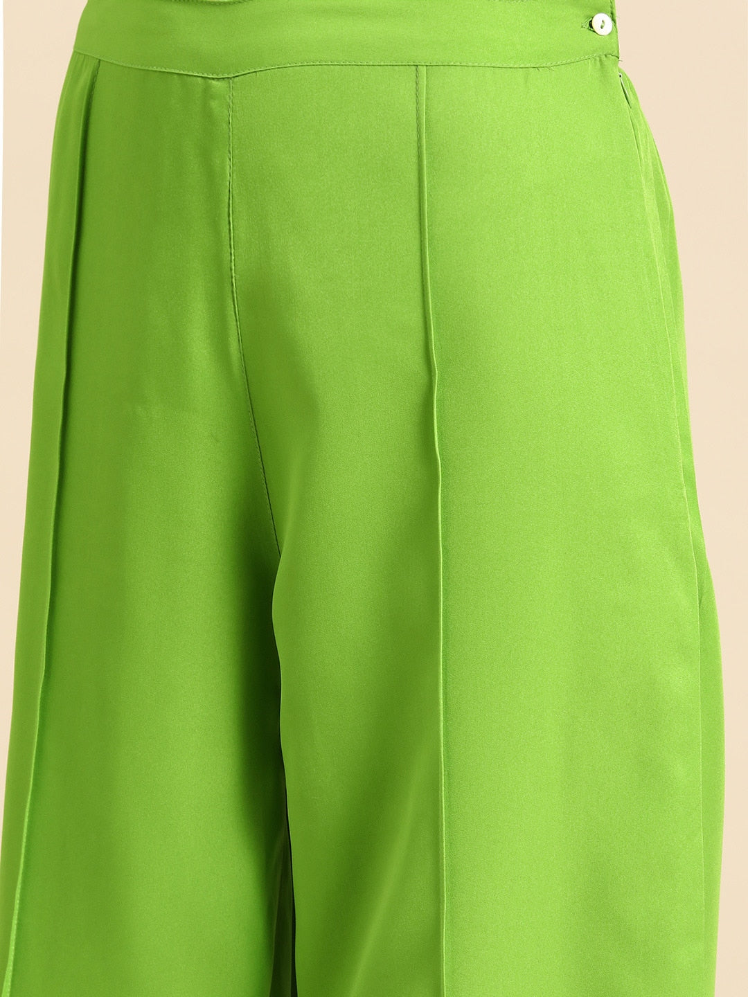 Sangria Women Green Dyed Tiered Kurta with Palazzos
