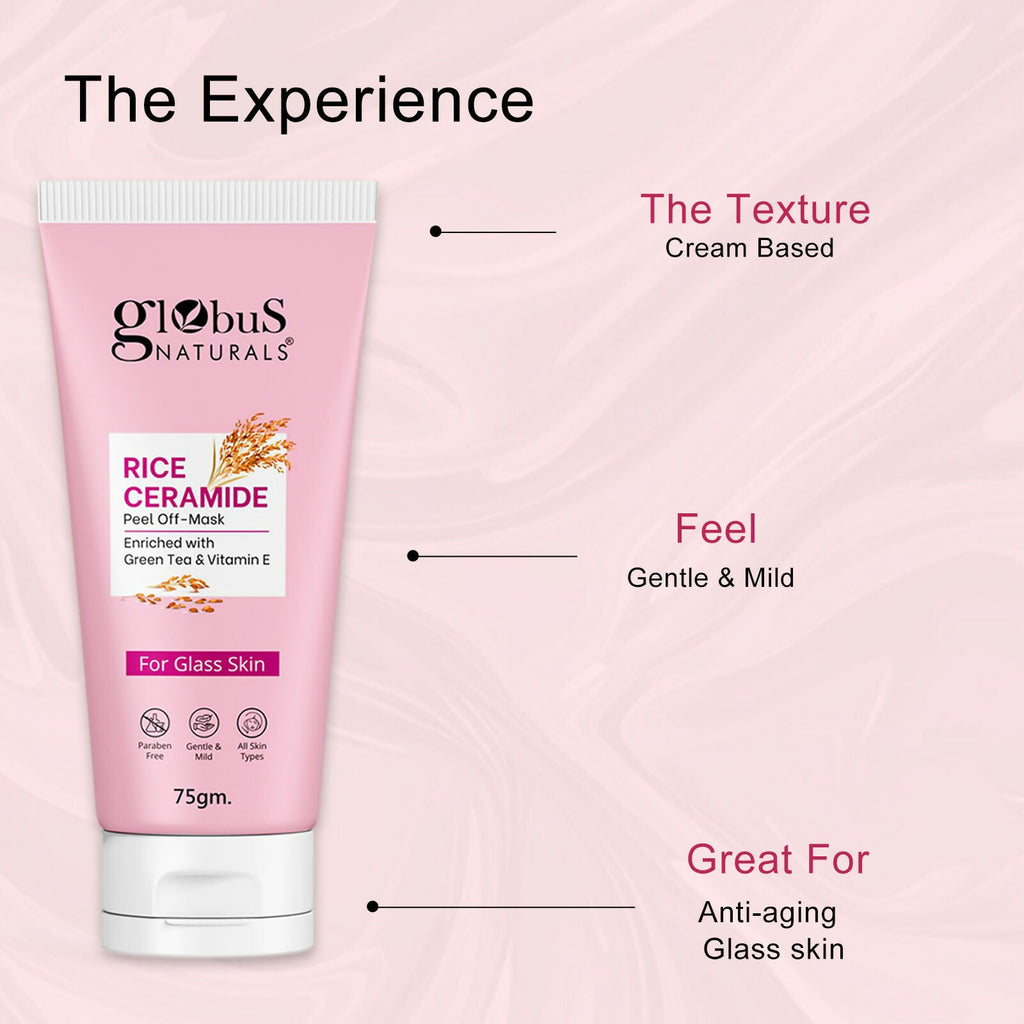 Globus Naturals Rice Ceramide Peel Off Mask, For Korean Glass Skin - Distacart
