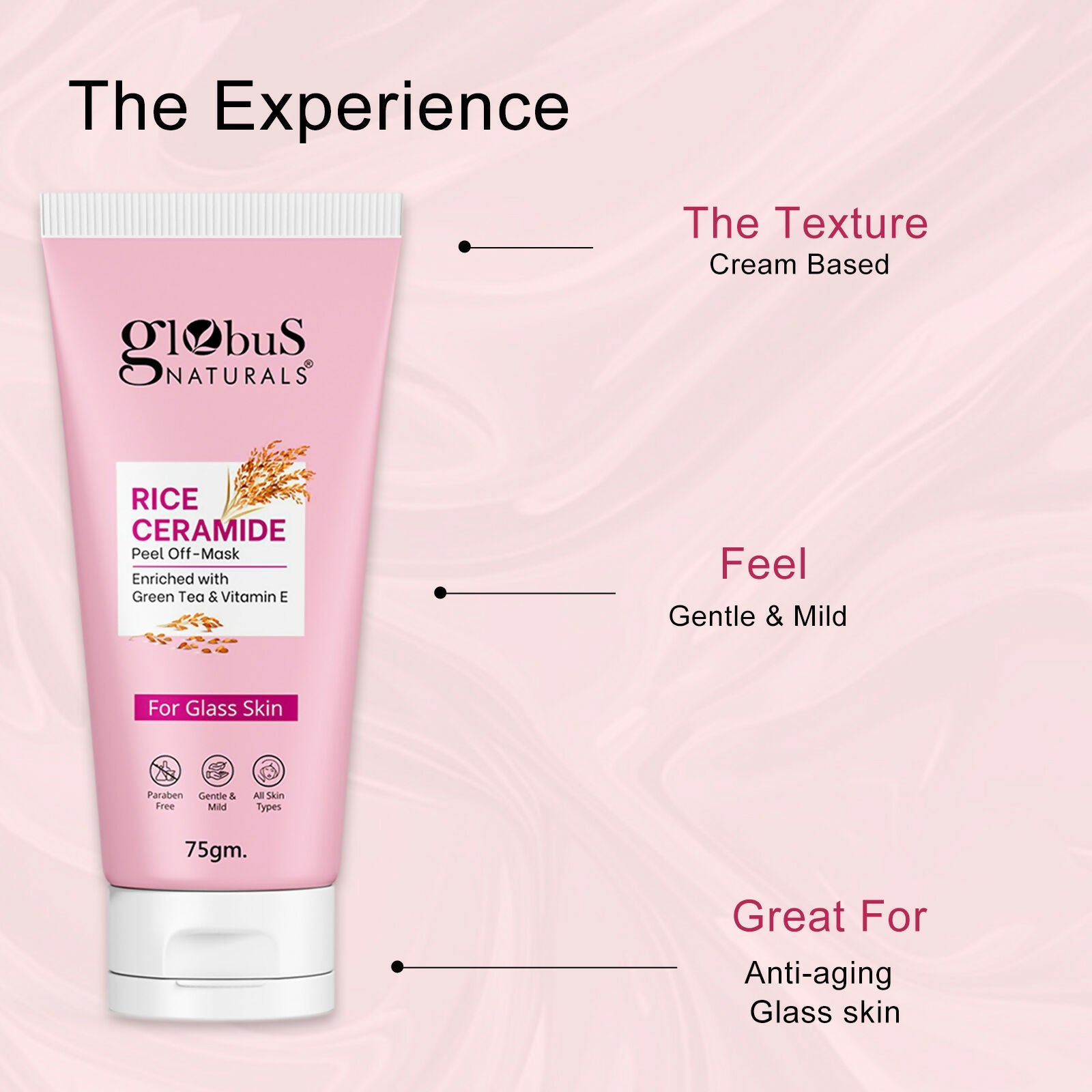 Globus Naturals Rice Ceramide Peel Off Mask, For Korean Glass Skin - Distacart