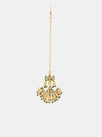 Ruby Raang Gold Polished Gold Kundan Maang Tikka - Distacart