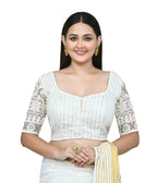 Joban Fashion Women's White Embroidered Stitched Blouse - Distacart