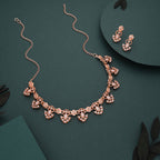 Tehzeeb Creations Gold-Polished White Colour Necklace With Earrings
