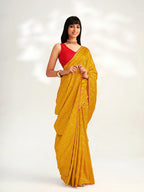 Sangria Striped Silk Blend Saree - Distacart