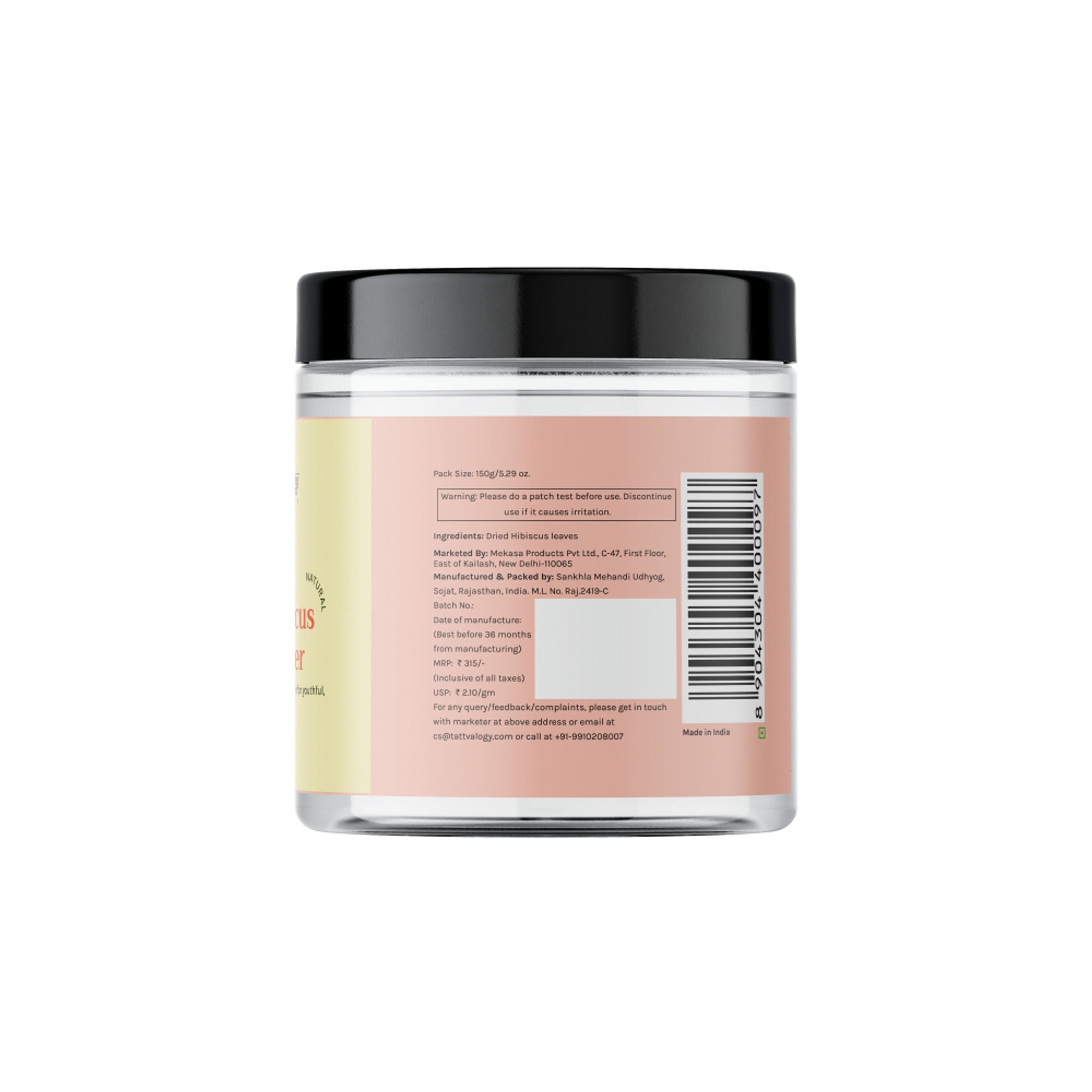 Tattvalogy Hibiscus Powder-Strengthens Hair Follicles, Anti-Aging Pack for Natural Skin & Hair Care - Distacart