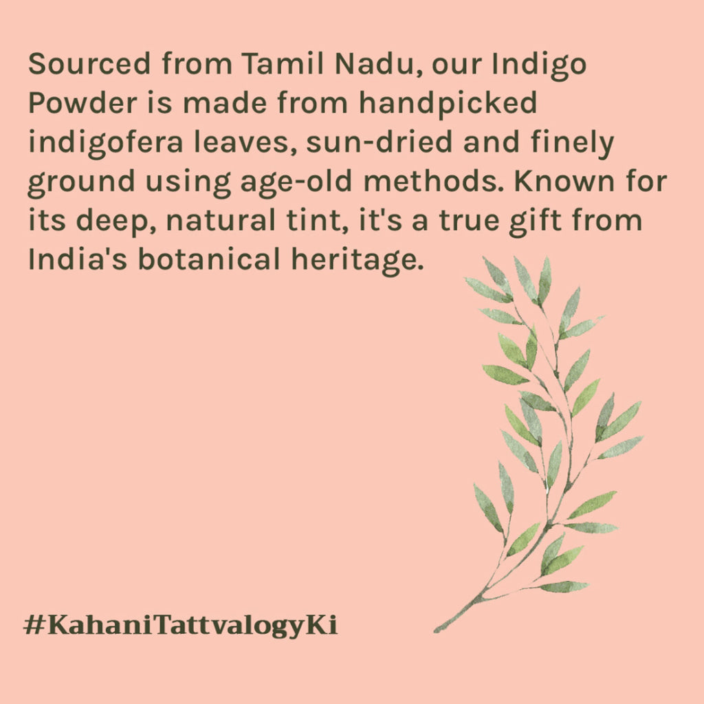 Tattvalogy Indigo Powder - Natural Hair Color with Henna for Soft, Indian Hair Shade & Conditioning - Distacart