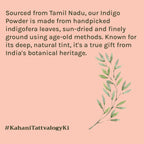 Tattvalogy Indigo Powder - Natural Hair Color with Henna for Soft, Indian Hair Shade & Conditioning - Distacart