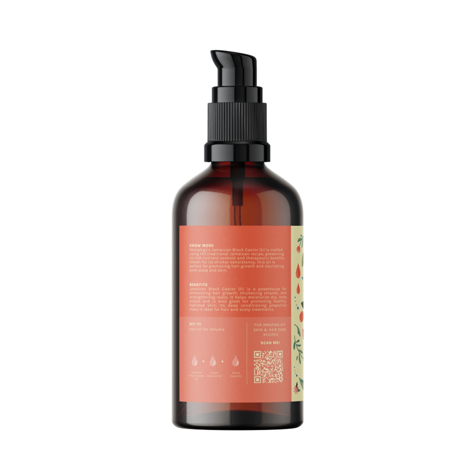 Tattvalogy Jamaican Black Castor Oil-Traditional Recipe, Boosts Hair Volume, Perfect for Curly Hair - Distacart