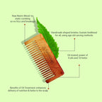 Tattvalogy Raw Neem Comb-Wide toothed, Boosts Blood Circulation, Hair Growth & Reduces Scalp Issues
