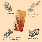 Tattvalogy Raw Neem Comb-Wide toothed, Boosts Blood Circulation, Hair Growth & Reduces Scalp Issues