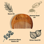 Tattvalogy Raw Neem Comb- For beard, Boosts Blood Circulation, Hair Growth & Reduces Scalp Issues