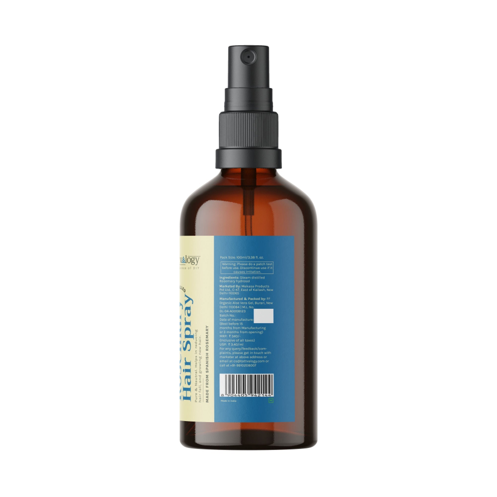 Tattvalogy Rosemary Hair Spray - Reduces Hair Fall, Promotes Growth, Natural Minoxidil Alternative