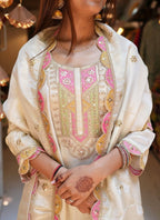 Vellora Viscose Chanderi White Festival Wear Sequins Work Readymade Kurti Set - Distacart