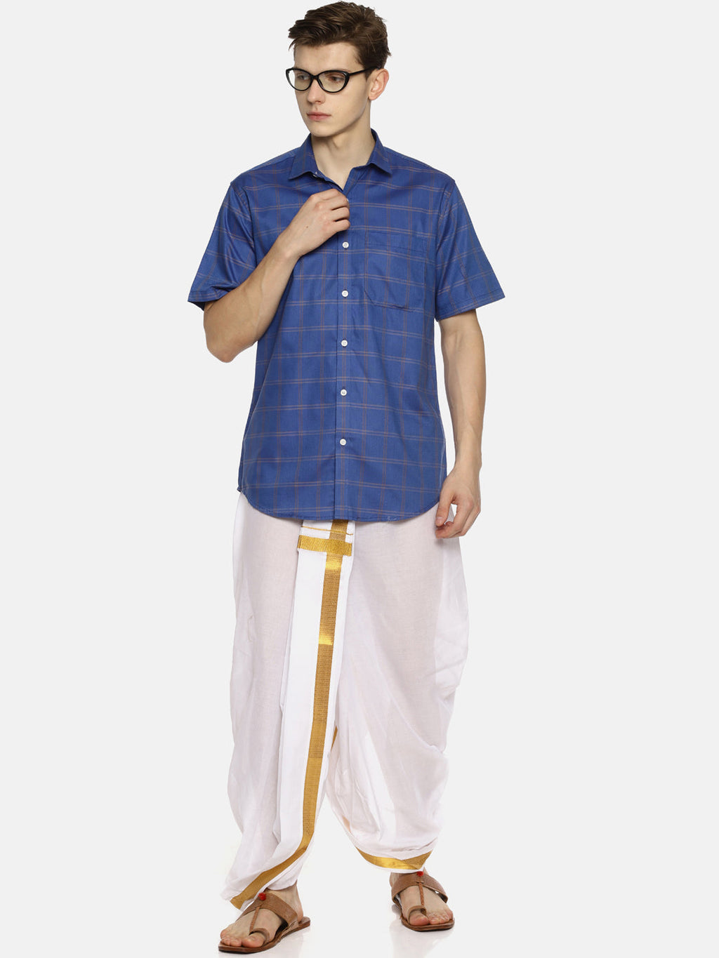 Sethukrishna Men White Solid Readymade Dhoti - Distacart