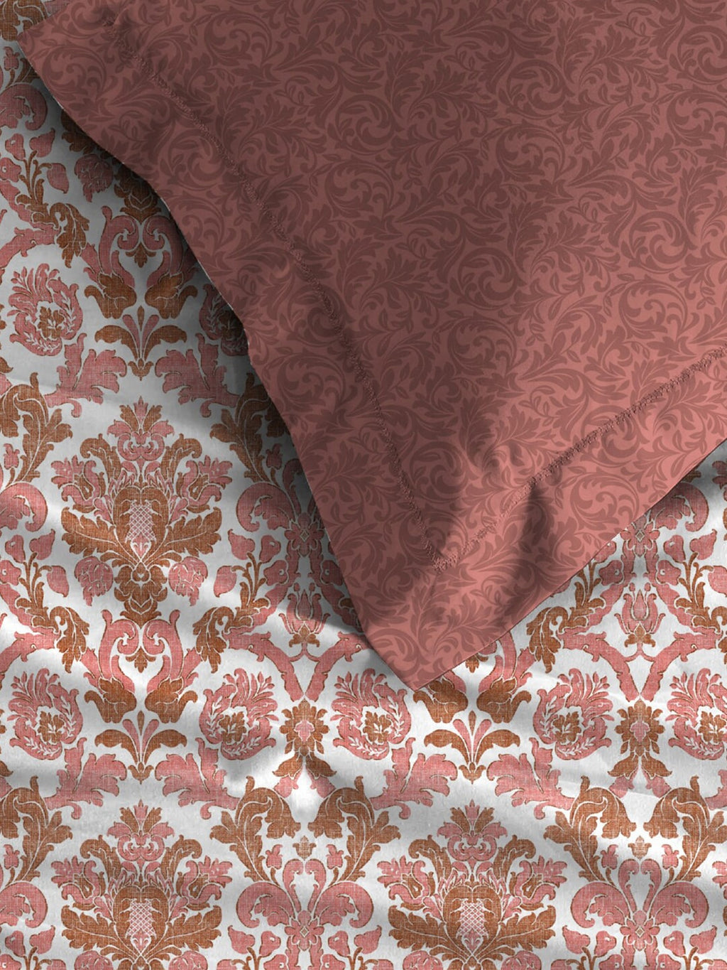 MYTRIDENT Comfort Living Maroon Pure Cotton 120 TC Queen Bedsheet with 2 Pillow Covers
