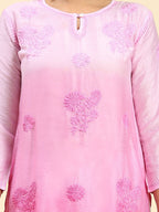 HOUSE OF KARI Floral Chikankari Embroidered Kurta