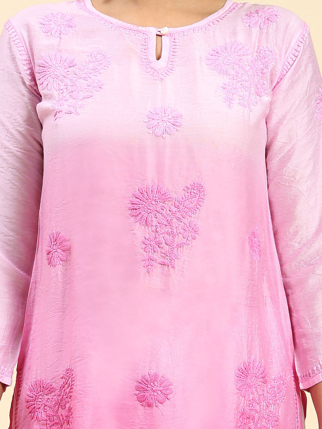 HOUSE OF KARI Floral Chikankari Embroidered Kurta