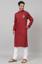 Cotton Kurta With Motif Embroidery by Hilo Design