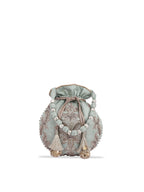 Masq Women Green & Silver-Toned Embellished Potli Clutch - Distacart