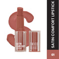 Swiss Beauty Satin Comfort Smooth Glide, Highly Pigmented , Ultra Hydrating Lipstick - 1 Barely Nude