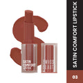 Swiss Beauty Satin Comfort Smooth Glide, Highly Pigmented , Ultra Hydrating Lipstick - 3 Roasted Brown