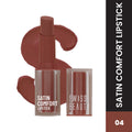 Swiss Beauty Satin Comfort Smooth Glide, Highly Pigmented , Ultra Hydrating Lipstick - 4 Toasted Brown