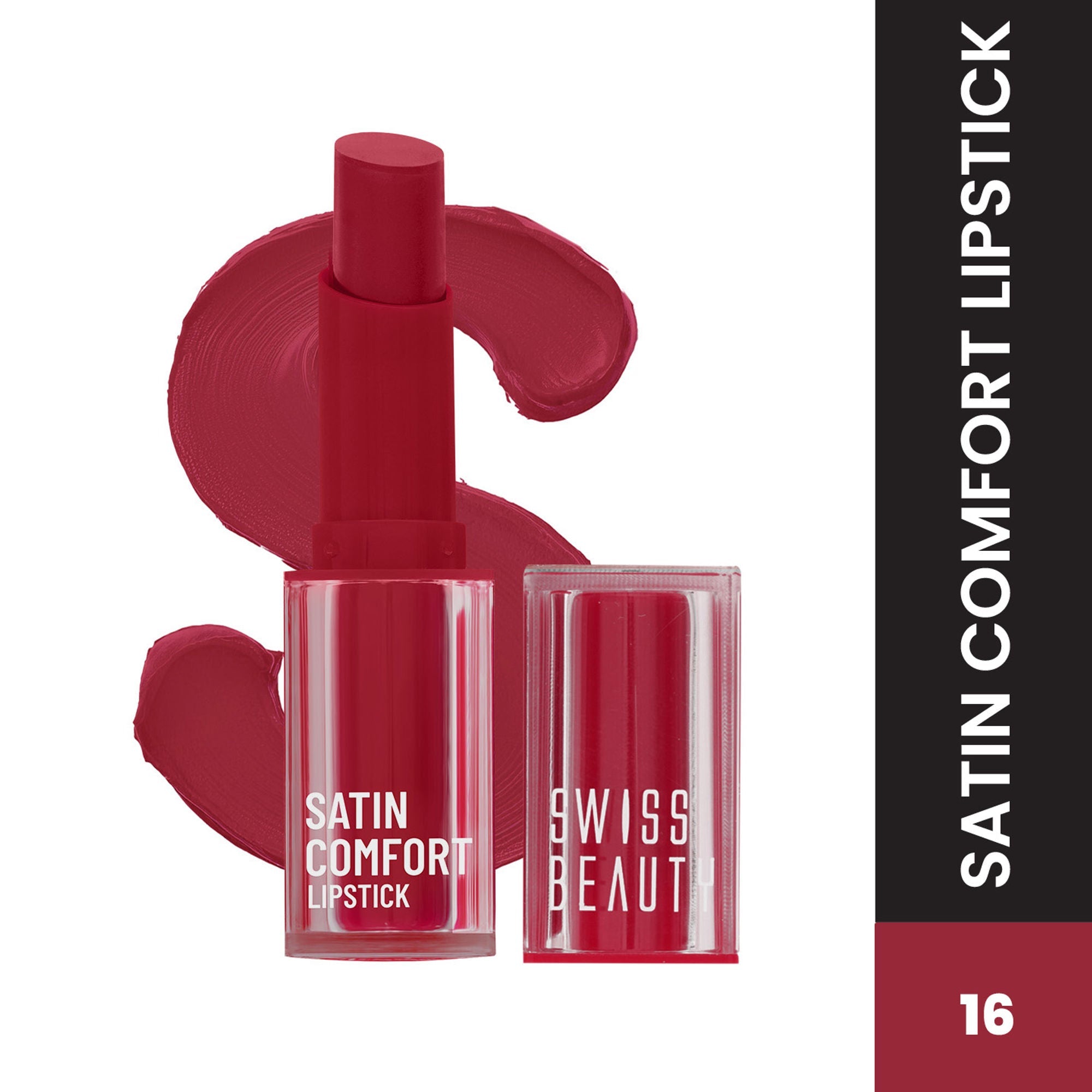 Swiss Beauty Satin Comfort Smooth Glide, Highly Pigmented , Ultra Hydrating Lipstick - 16 Fire Brick